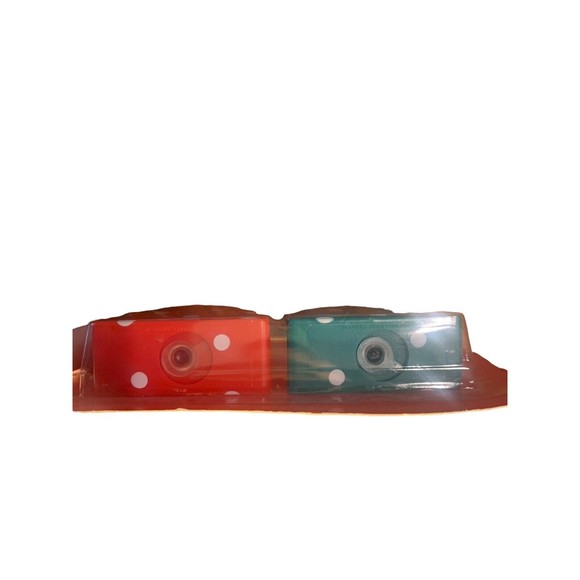 Vintage 1992 Hallmark Christmas Tree Salt & Pepper Shakers Red Green Plastic - Picture 2 of 6